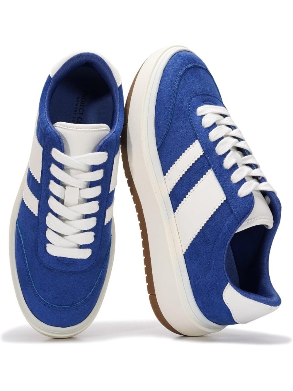 Project Cloud Women's Blue Memory Foam Insole Footwear Platform Sneaker Shoes